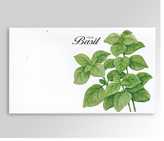 横型イラストハーブの種バジル 名入れ花の種おしゃれなガーデニングノベルティのフレアデザイン