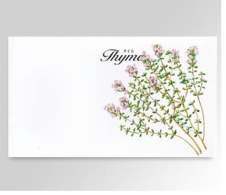 横型イラストハーブの種タイム 名入れ花の種おしゃれなガーデニングノベルティのフレアデザイン